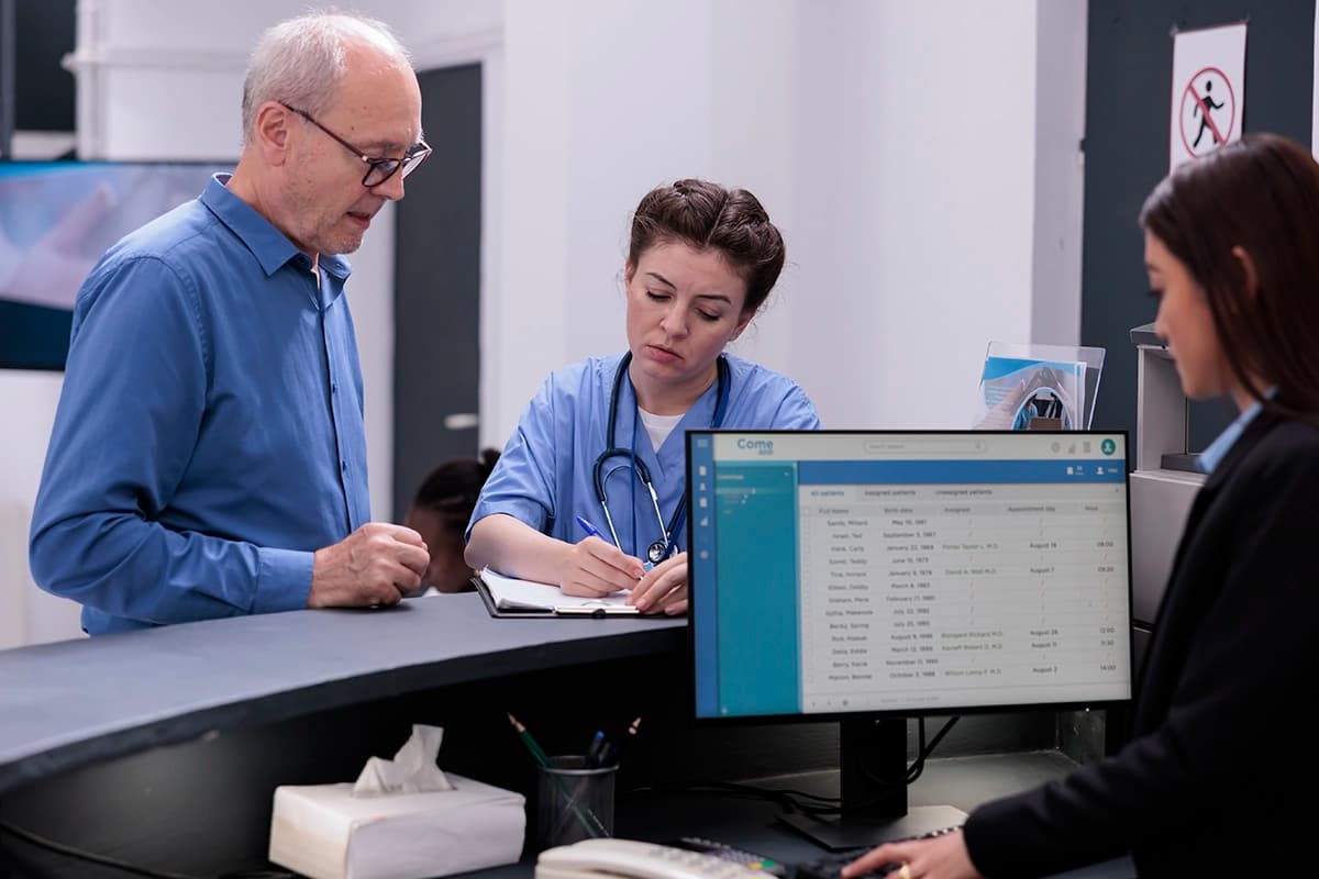 Healthcare provider using digital tablet