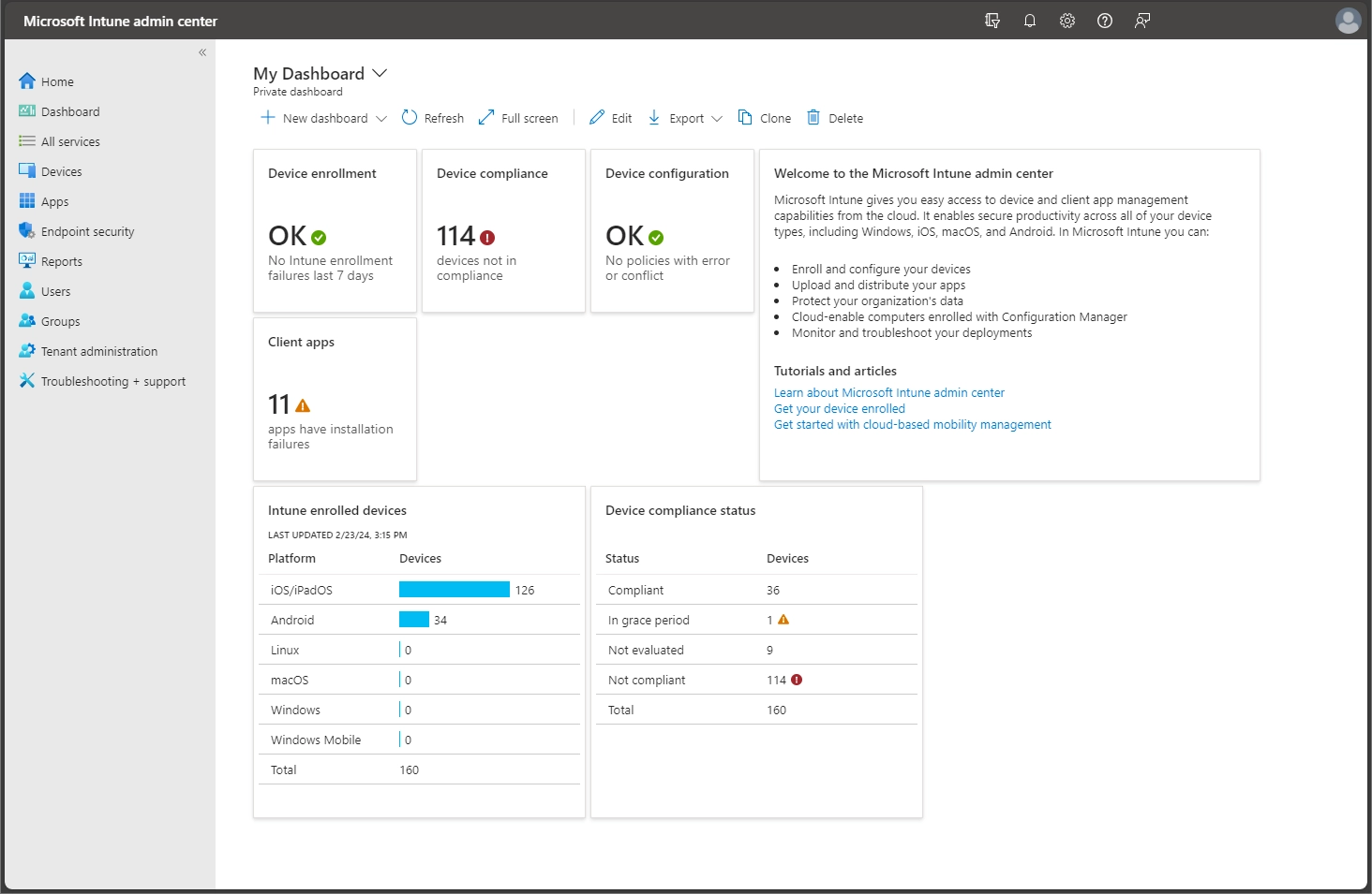 Microsoft Intune device management
