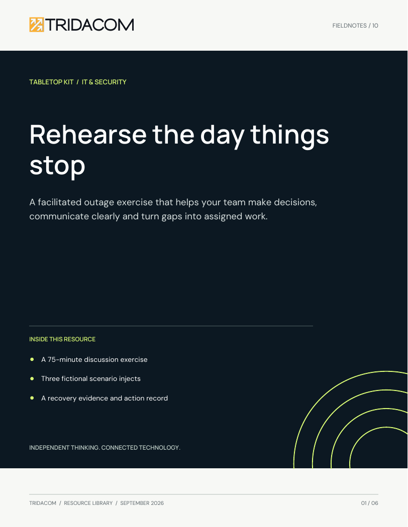 Cover of Rehearse the day things stop