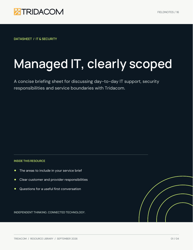 Cover of Managed IT, clearly scoped
