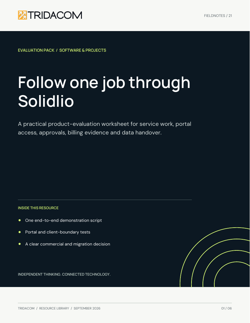 Cover of Follow one job through Solidlio