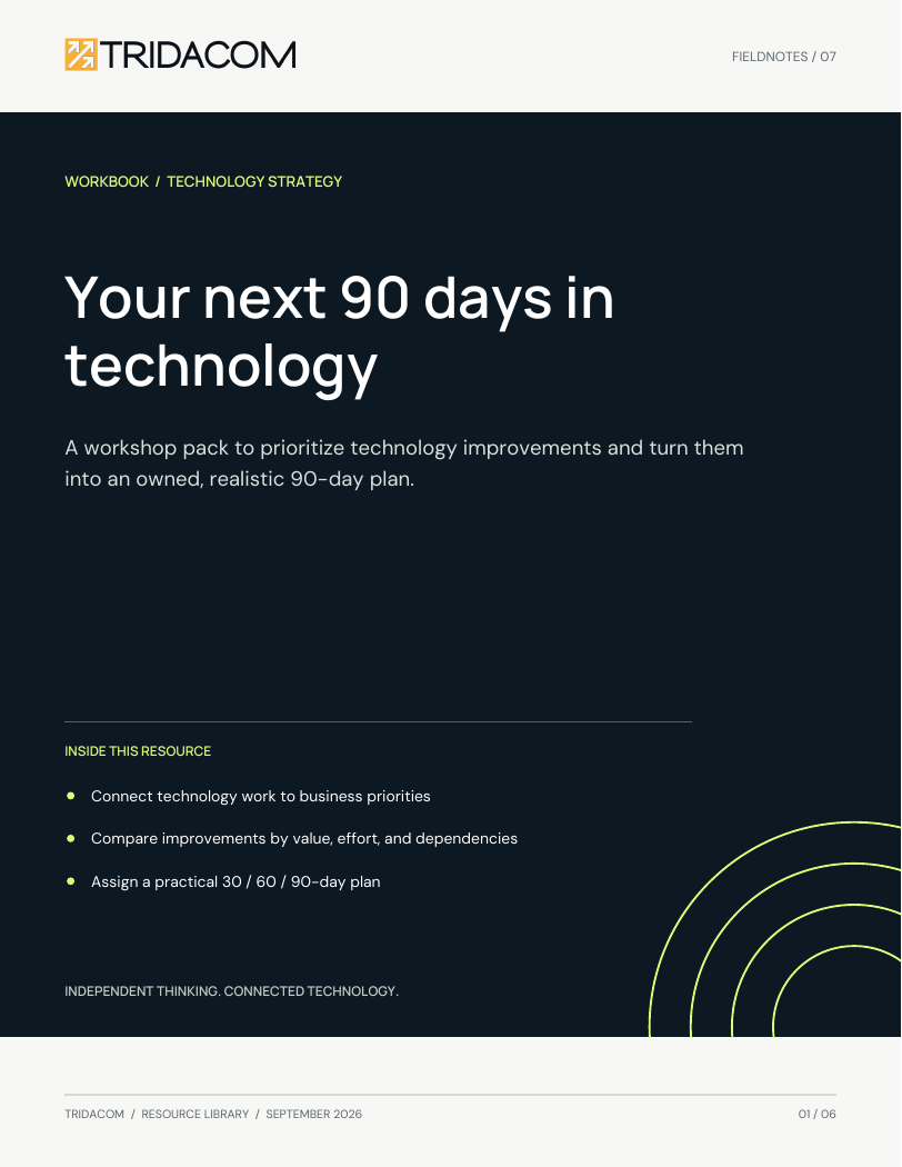 Cover of Your next 90 days in technology